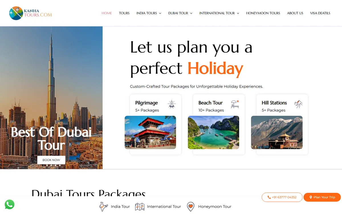 The Kanha Tours home page: Let us plan you a perfect holiday