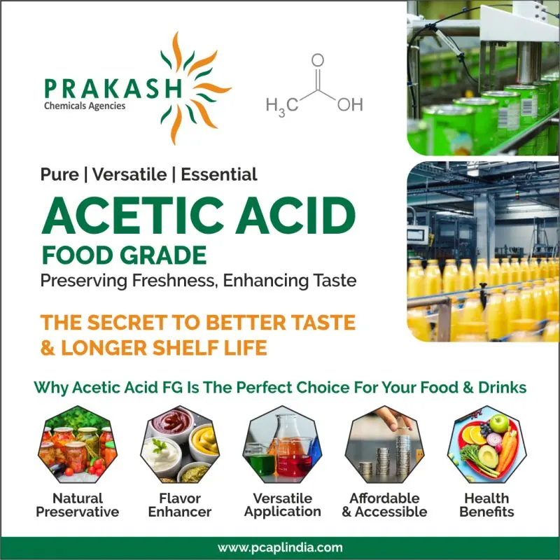 A social post explaining food grade acetic acid and its uses
