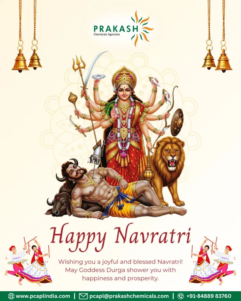 A Happy Navratri festival greeting from Prakash Chemicals