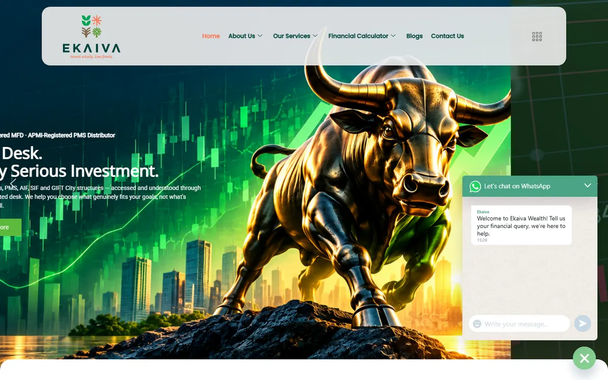 The Ekaiva Wealth home page