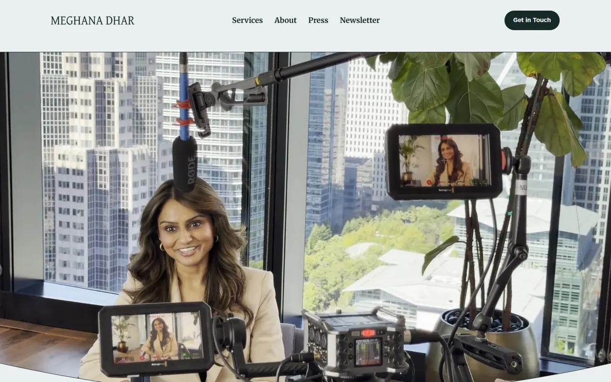 The Meghana Dhar personal website home page